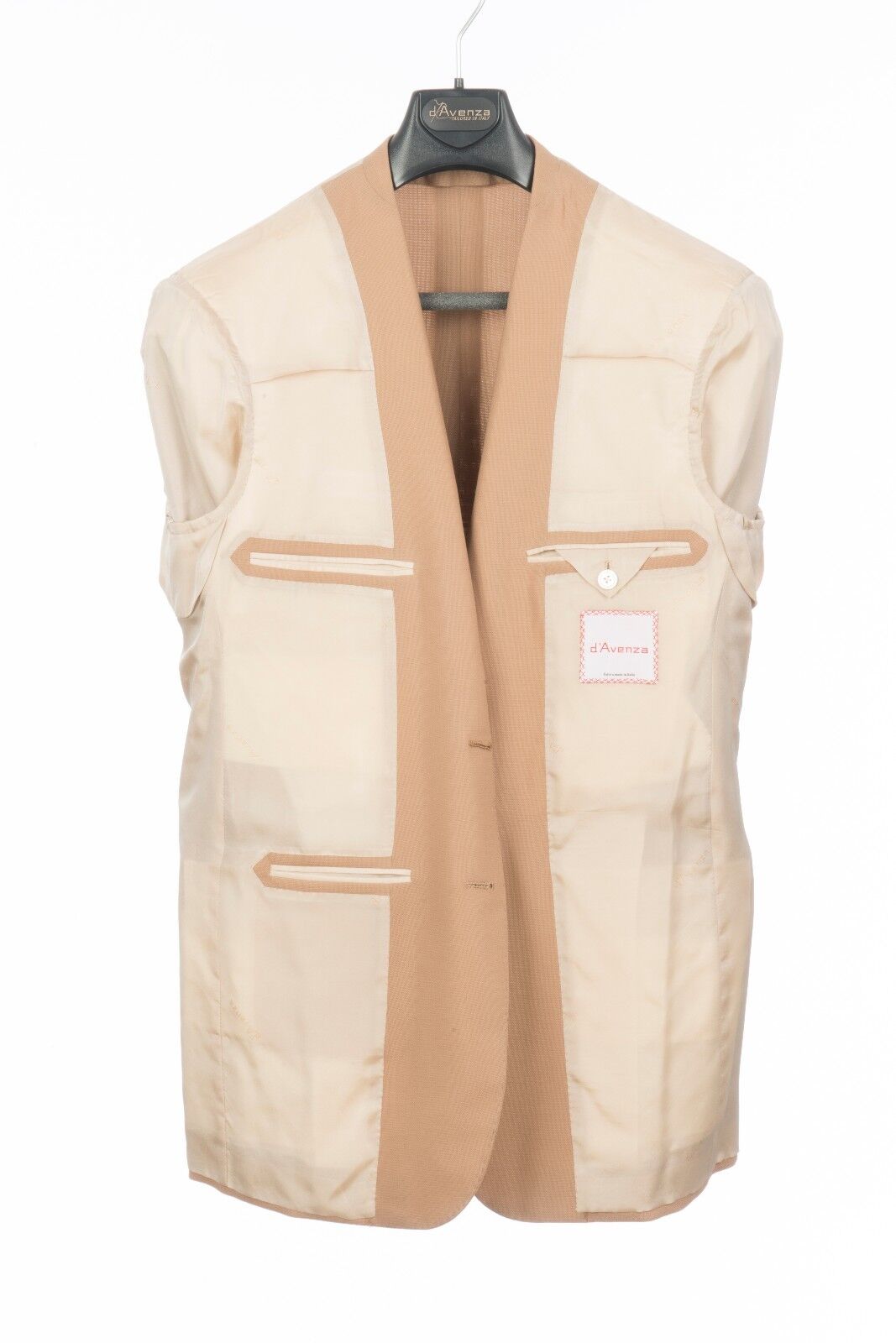 $2149 D'AVENZA Camel Fine Wool Jacket Blazer Hand-Sewn in Italy 40 US 50 EU