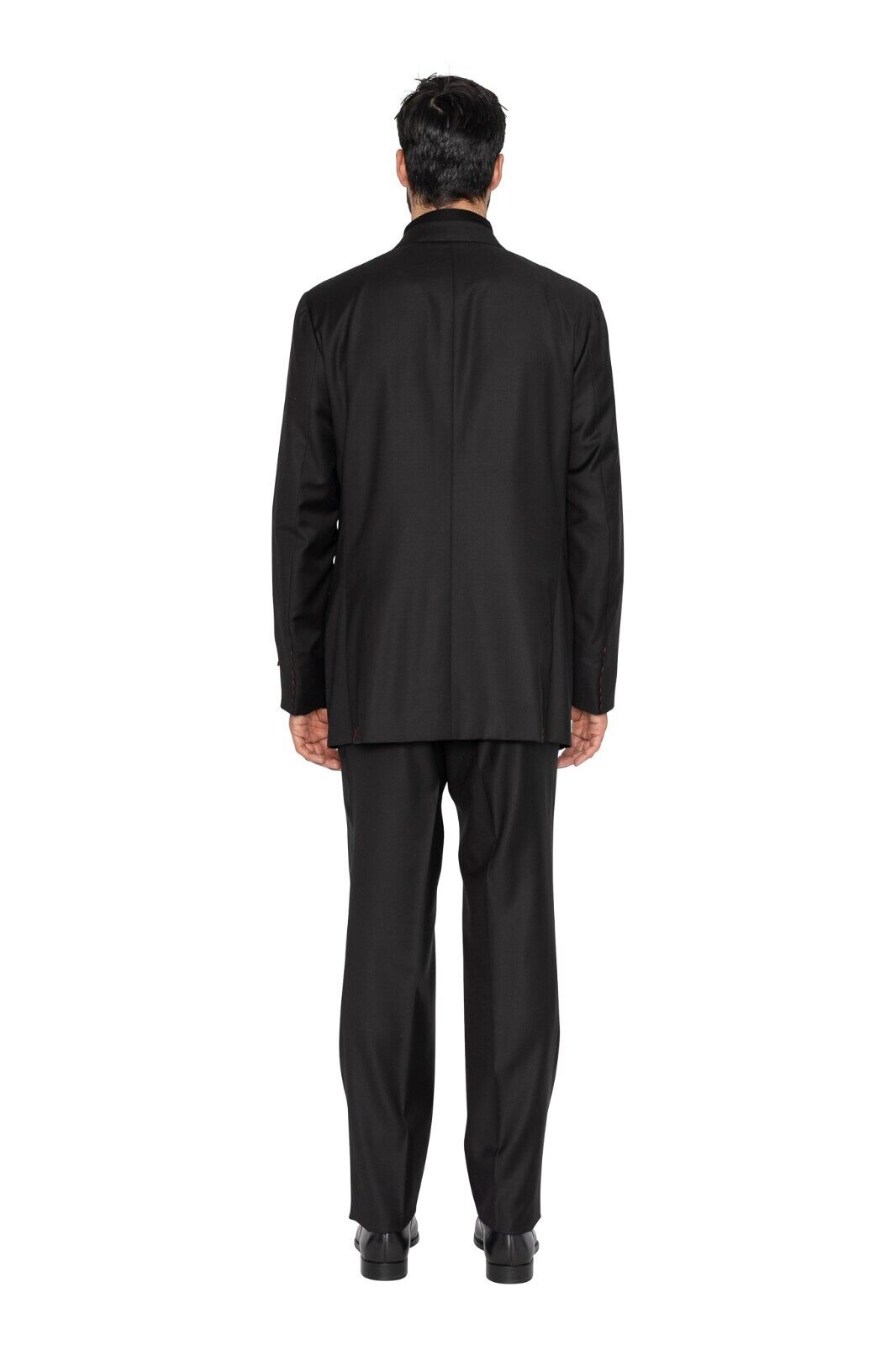 $6500 ISAIA NAPOLI "Aquaspider" Black Hand-Sewn Suit Fine Wool 8R ( Regular)