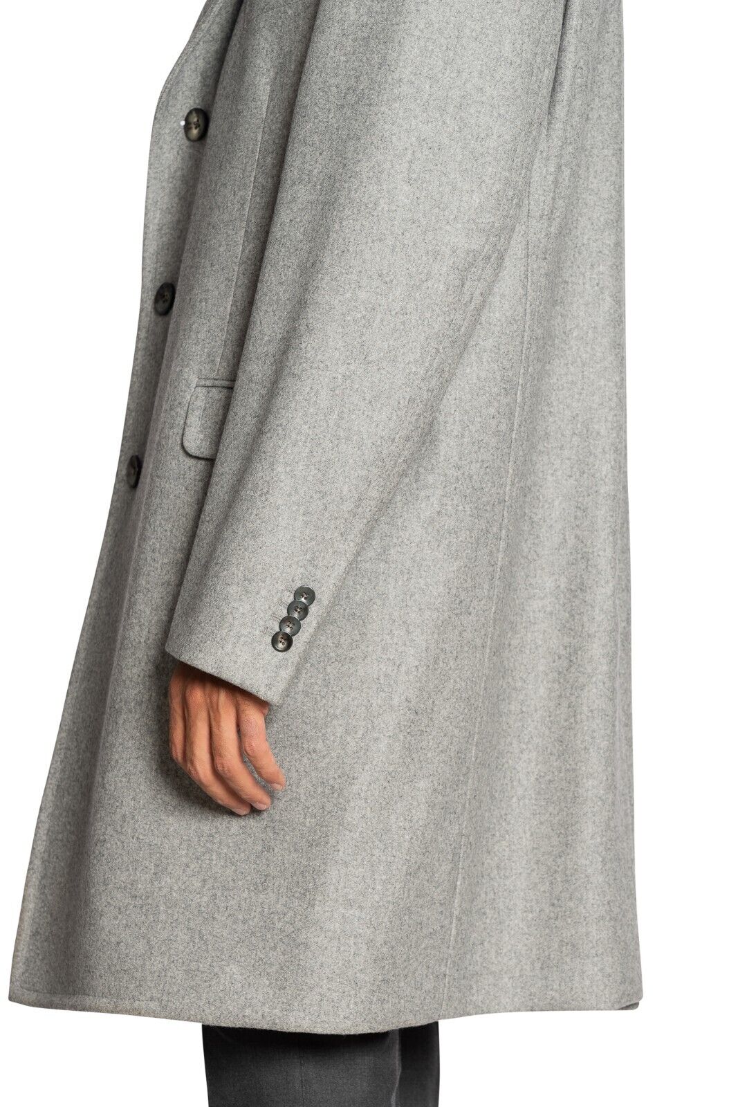$1700 BOGLIOLI MILANO Single Breasted Grey Long Coat Heavy Wool 46 US / 56 EU