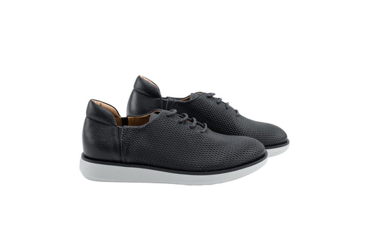 1050$ GIORGIO ARMANI Sneakers Shoes blue Midnight Textured Leather Lace-Up