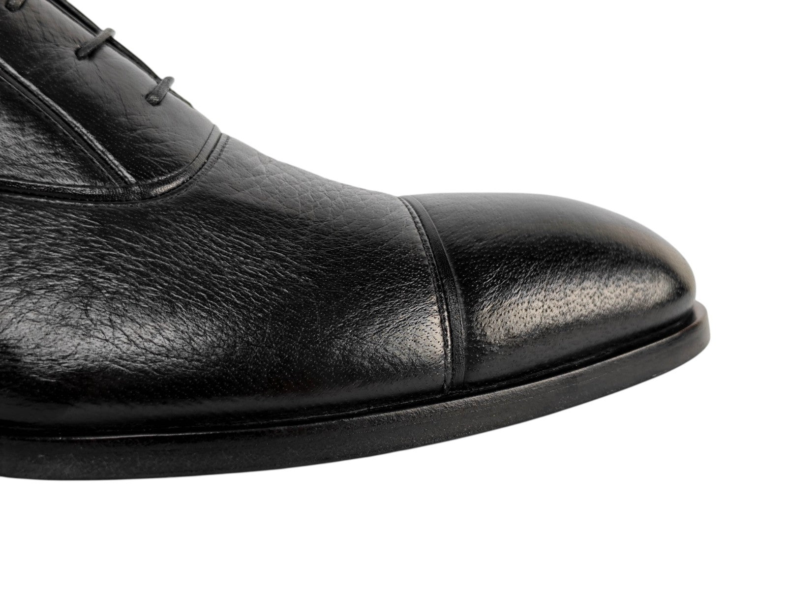 1700$ TESTONI Black Label Oxford Shoes Goodyear Welted Deerskin 8 UK 9 US 42 IT