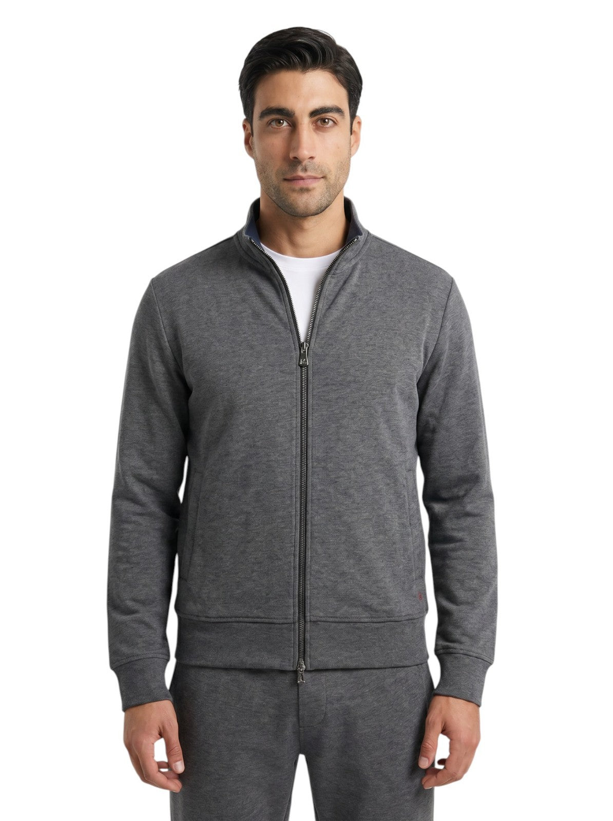 $3490 ISAIA NAPOLI Gray Zip Tracksuit Jogging Jersey Silk- Cashmere Size M