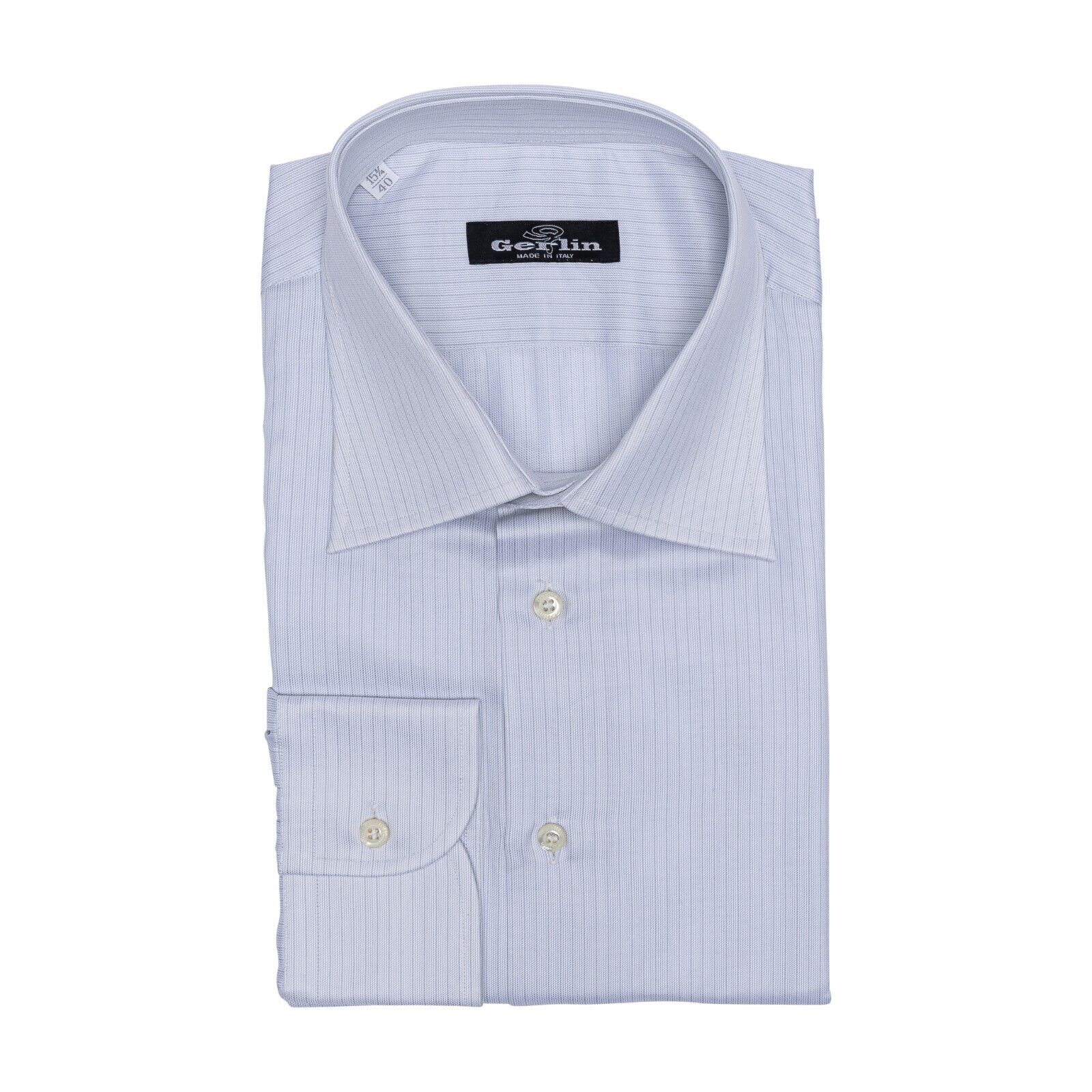 690$ LUXURY GERLIN Shirt Light Gray ALUMO Cotton  1S ZILLI