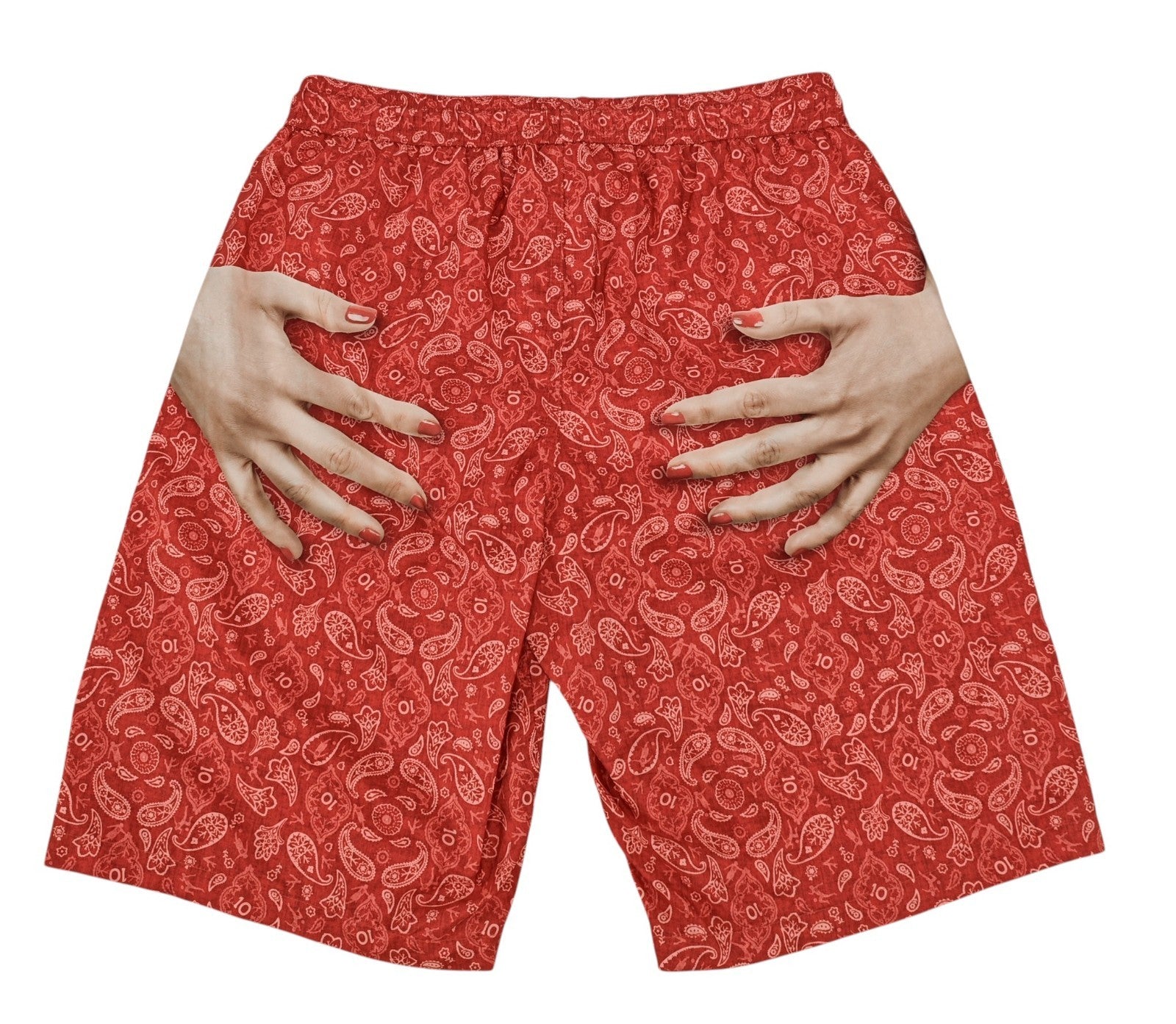 395$ ISAIA NAPOLI "Hands" Long Swimsuit Swim Trunks whit Drawstring Waist Size S