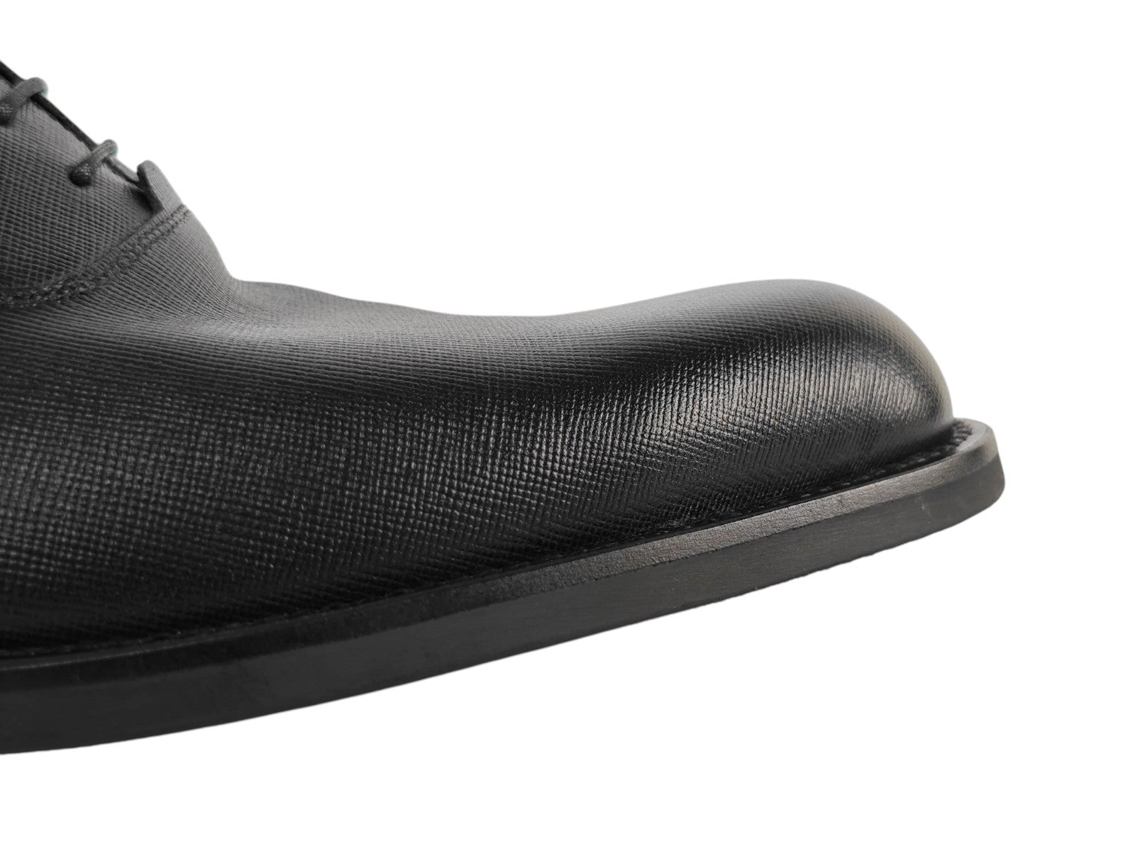 1100$ TESTONI Bologna 1929 Oxford Shoes Saffiano Calf Black 8 UK / 9 US / 42 IT