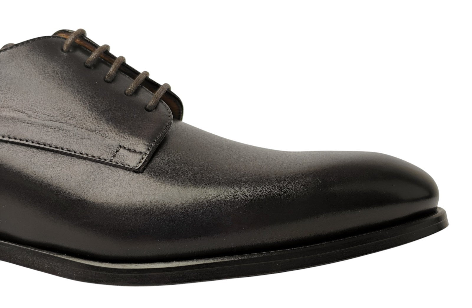 1350$ TESTONI Derby Shoes Antique Lux Calf Cigar 8 UK / 9 US / 42 IT