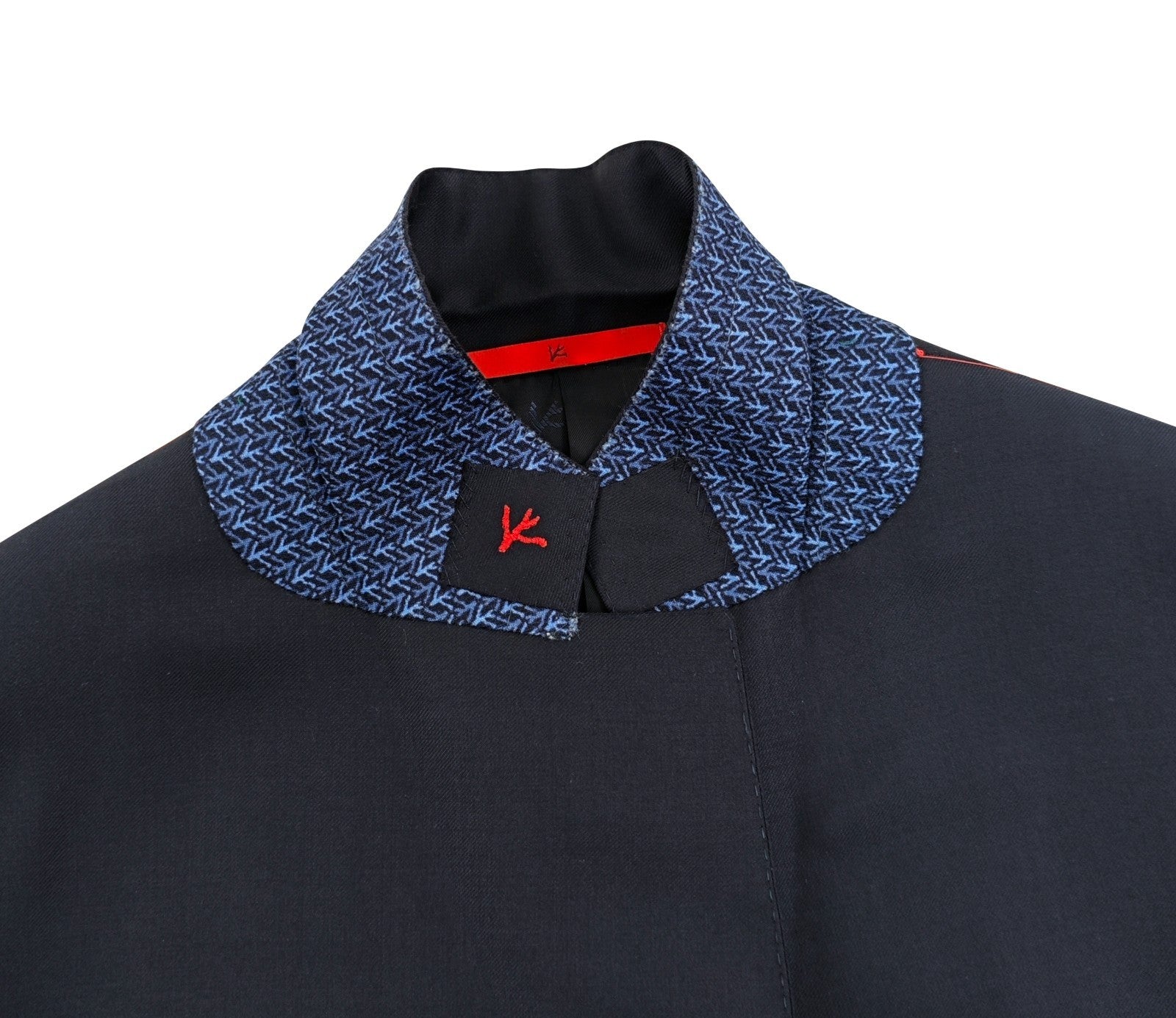 $6500 ISAIA NAPOLI "Aquaspider" Blue Navy Solid Hand-Sewn Suit Wool