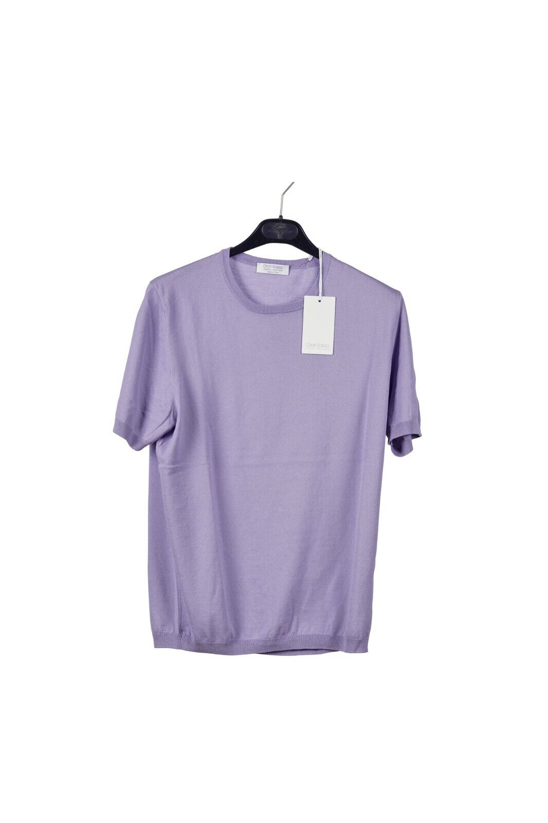 220$ Italian Luxury GRAN SASSO Knit T-Shirt Sweater "Fresh Cotton" Lavender