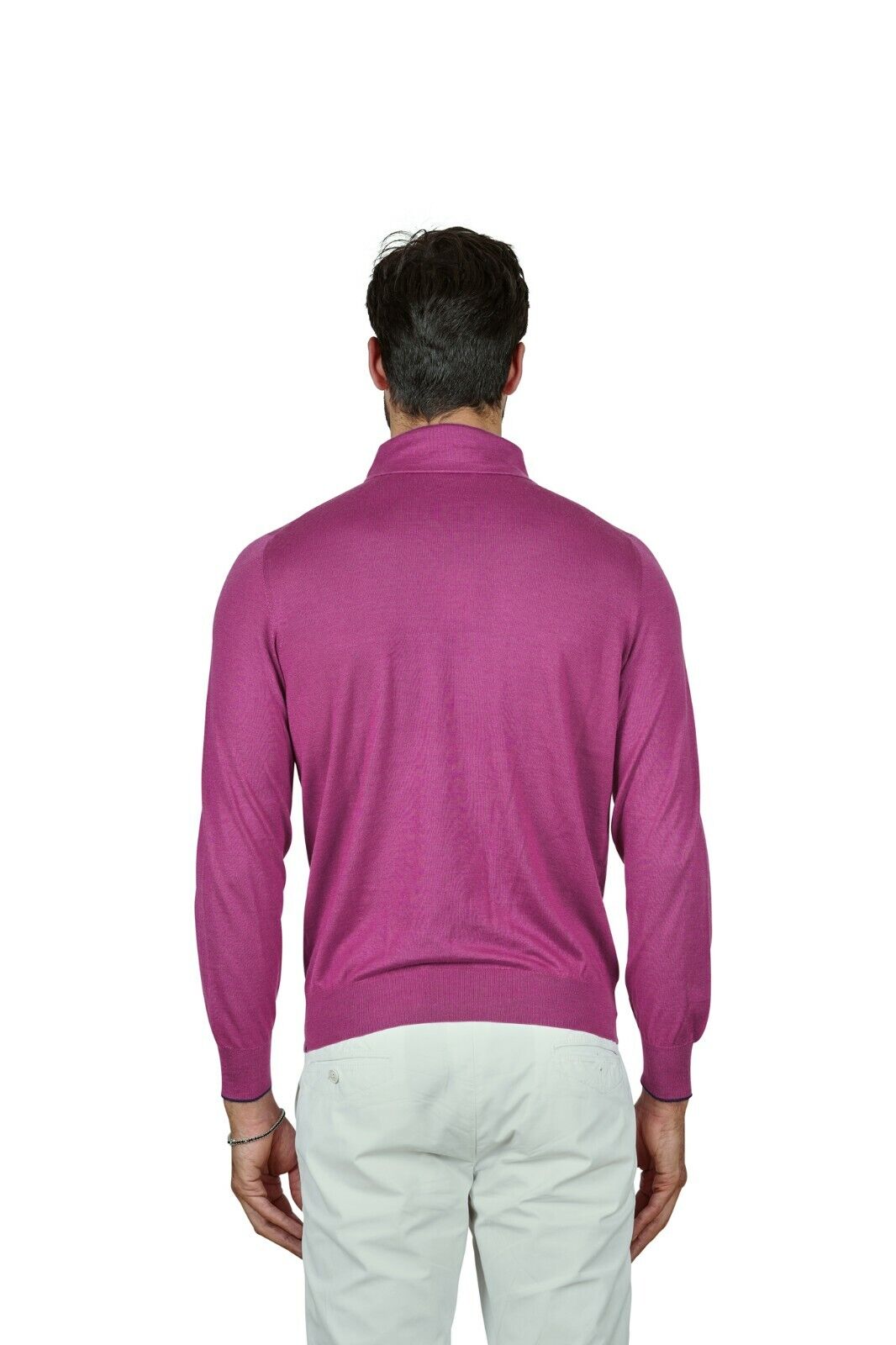 750$ FIORONI CASHMERE by Attolini Polo Sweater Cashmere Silk 40 US / 50 EU