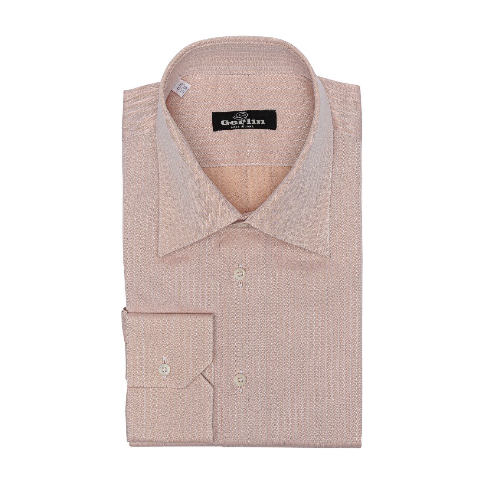 690$ LUXURY GERLIN Shirt Light Peach ALUMO Cotton 1G ZILLI