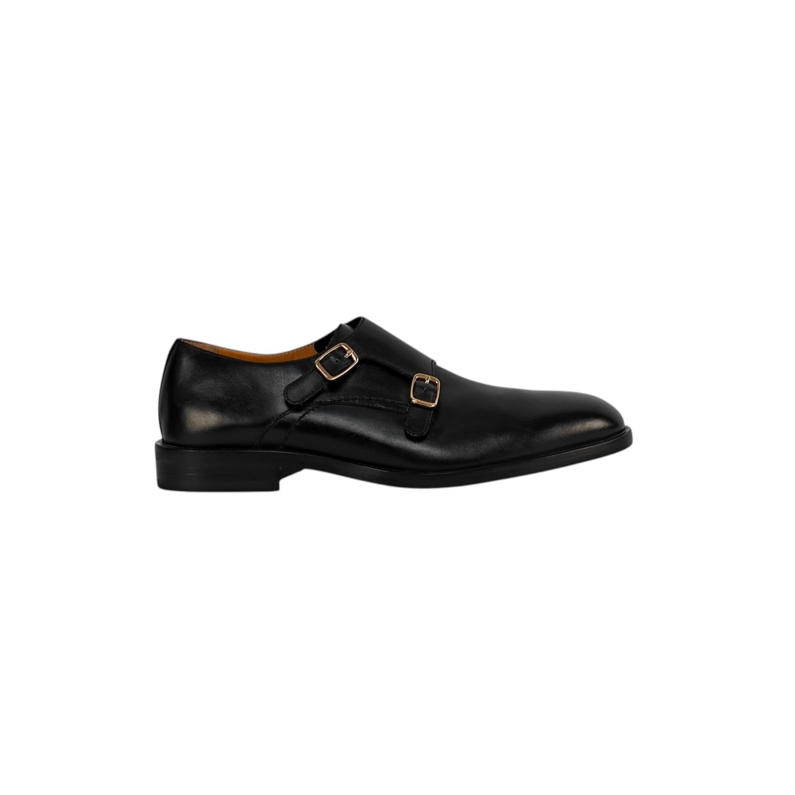 1250$ TESTONI Double Monk Shoes Buckle Black Lux Calf 8 UK / 9 US / 42 IT