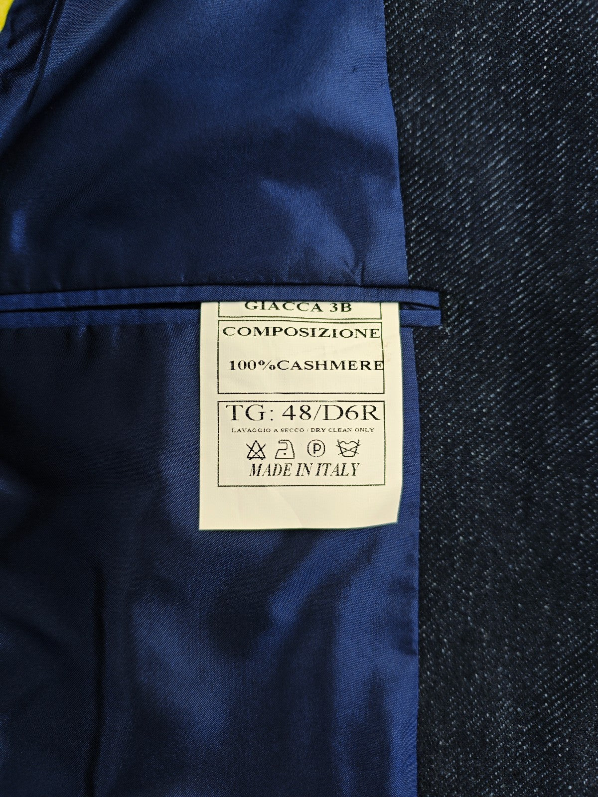 $2200 RUBINACCI NAPOLI Blue Unlined Jacket Blazer 100% Cashmere Made in Napoli