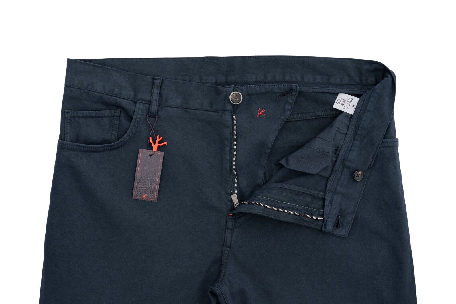850$ ISAIA NAPOLI Blue 5 Pockets Trousers Pant Cotton / Cashmere 36 US / 52 EU
