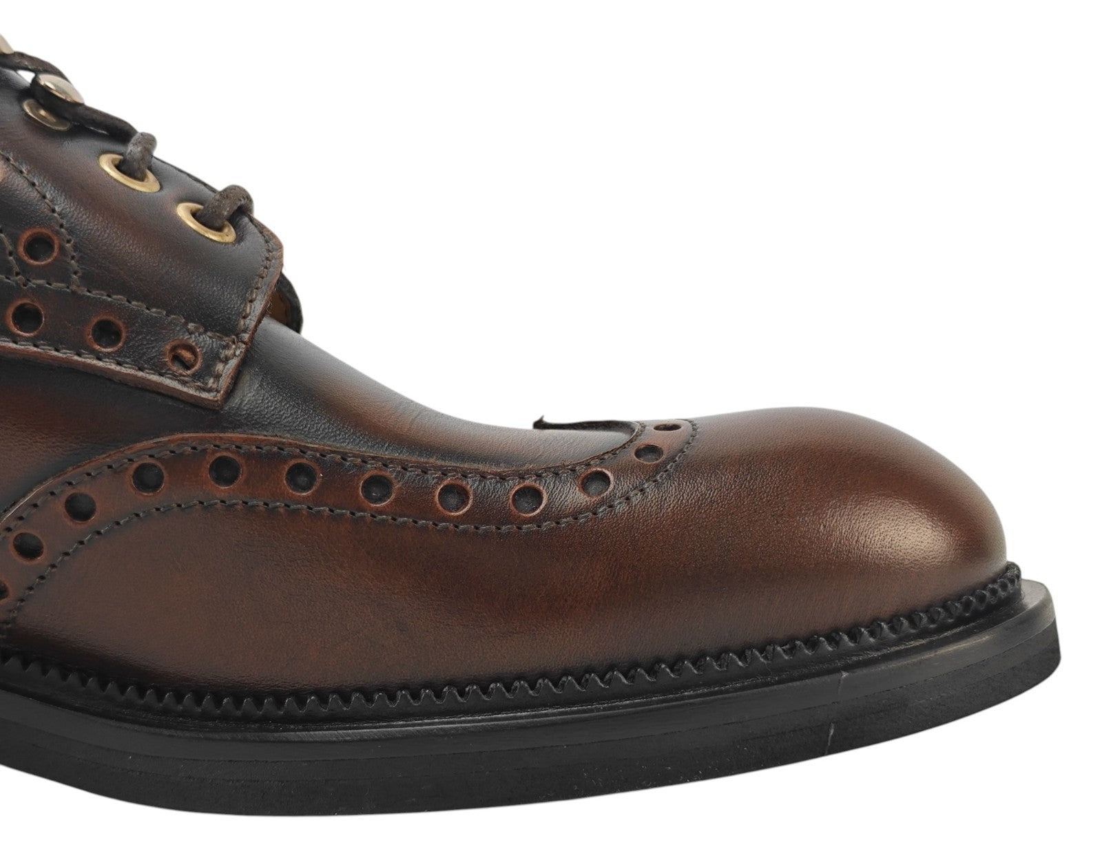 1200$ TESTONI Derby Shoes English Burnished Calf Brown 8 UK / 9 US / 42 IT