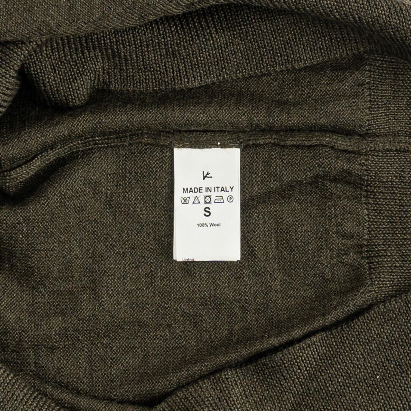 1100$ ISAIA NAPOLI Dark Green Sweater Crewneck 100% Wool Size S