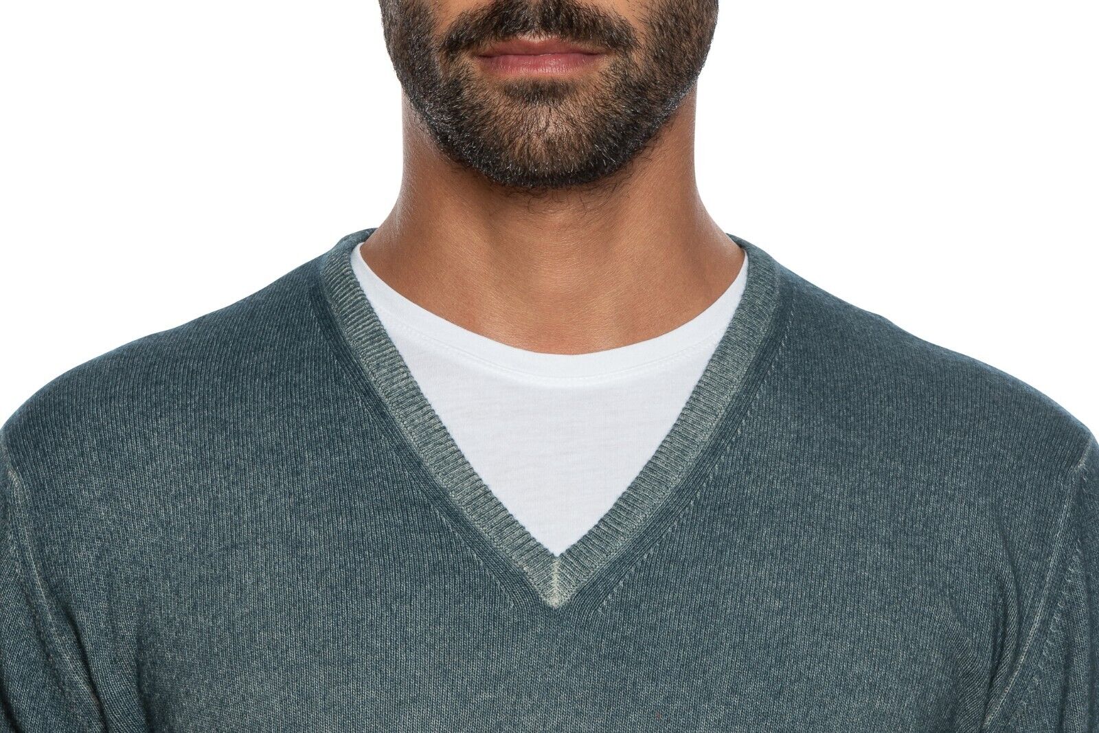 440$ DELLA CIANA CASHMERE Sweater Merinos Wool / Cashmere Green Dyed 40 US 50 EU