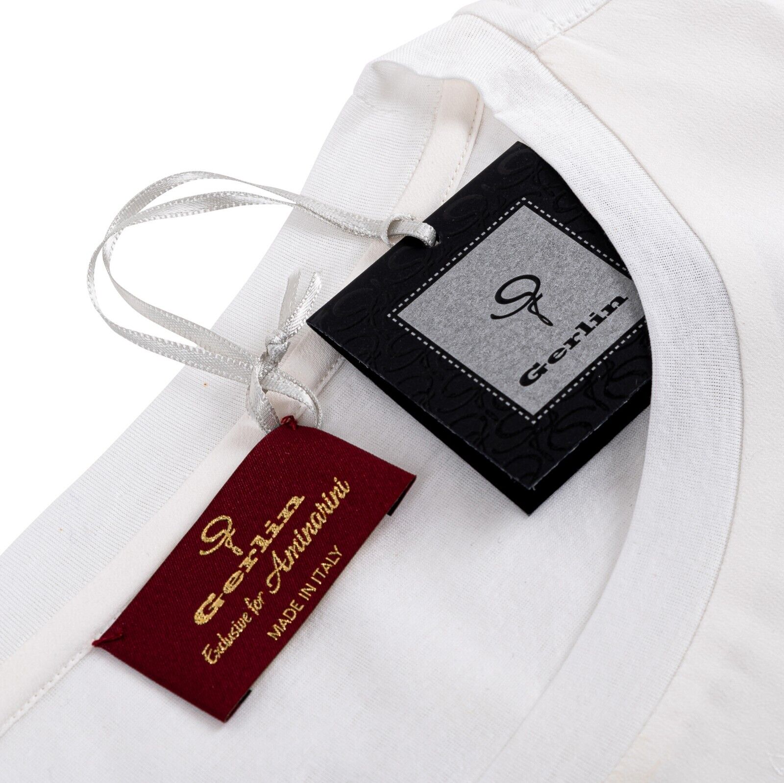 LUXURY 1200$ GERLIN T-Shirt "PIG" 100% Silk & Cotton Lisle BIJAN
