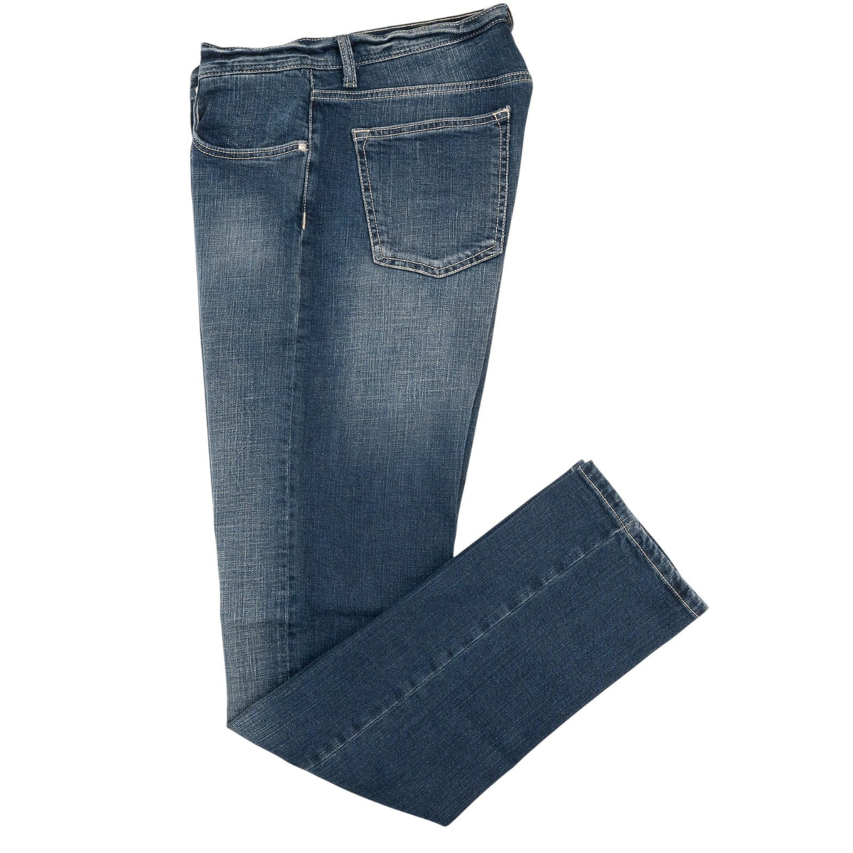 415$ LUIGI BORRELLI NAPOLI Washed Blue Denim Jeans Cotton 36 US / 52 EU