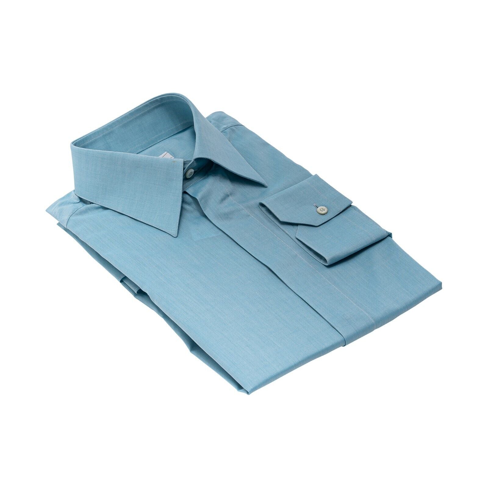 690$ LUXURY GERLIN Shirt Blue Tiffany Fine Cotton 15.5 - 39 7T BIJAN