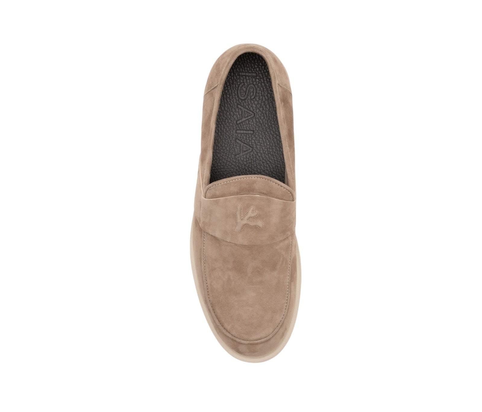 ISAIA NAPOLI "Logo" Beige Suede Leather Loafers Shoes 8 UK / 9 US / 42 IT