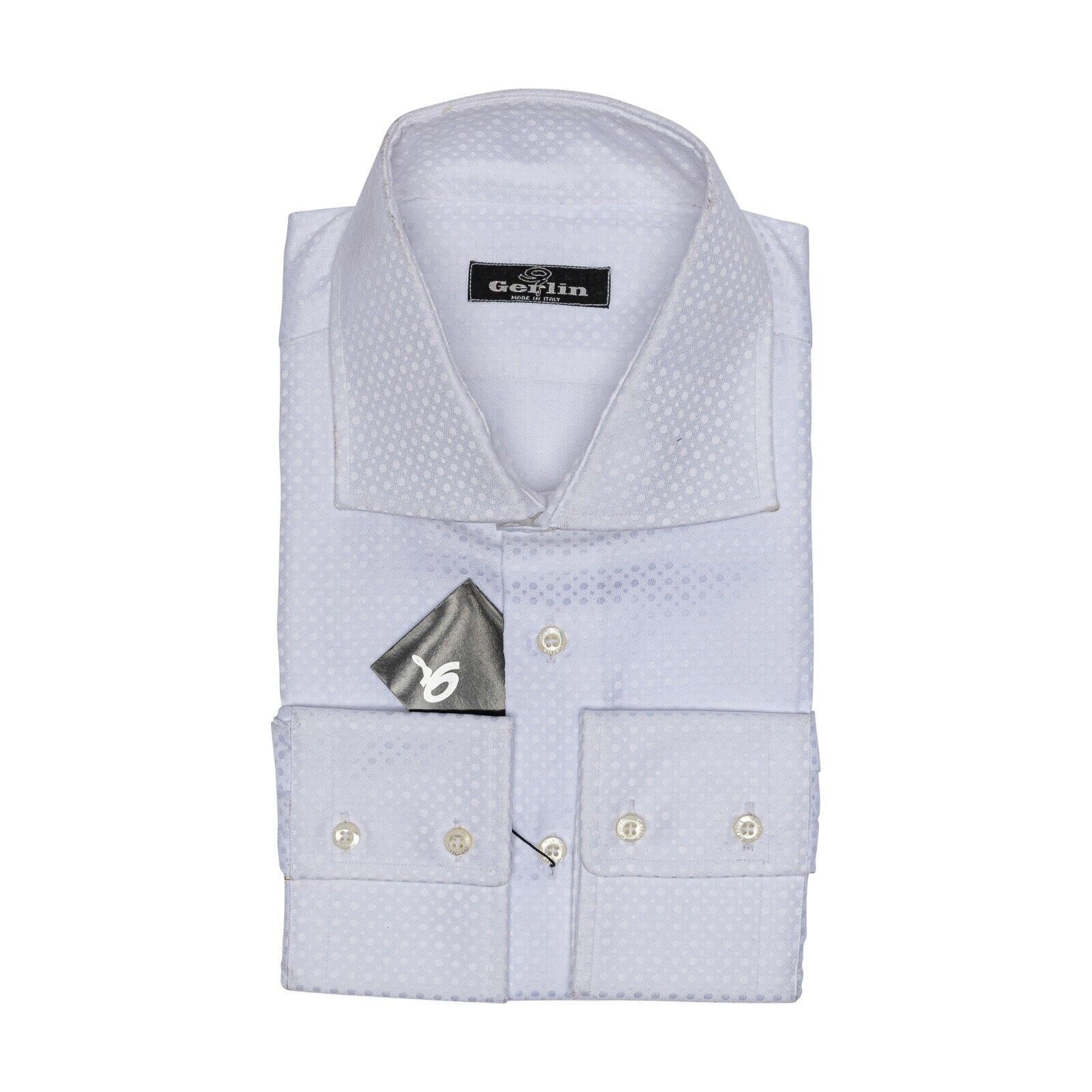 690$ LUXURY GERLIN Shirt White Jacquard Cotton 16 - 41 4AL BIJAN