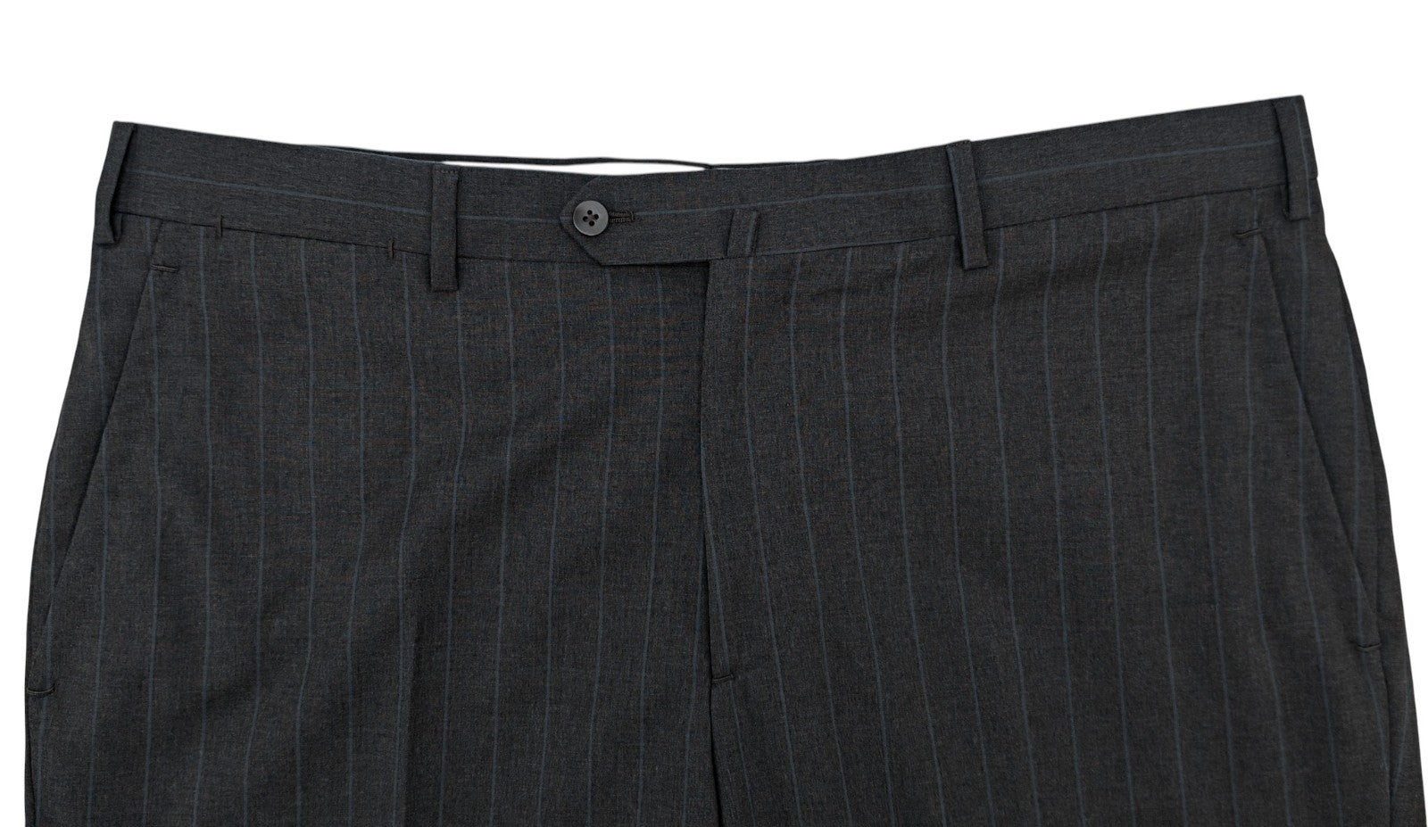 $6400 ISAIA "Gregorio" Gray Striped Hand-Sewn Suit Wool 46 US / 56 EU 8R