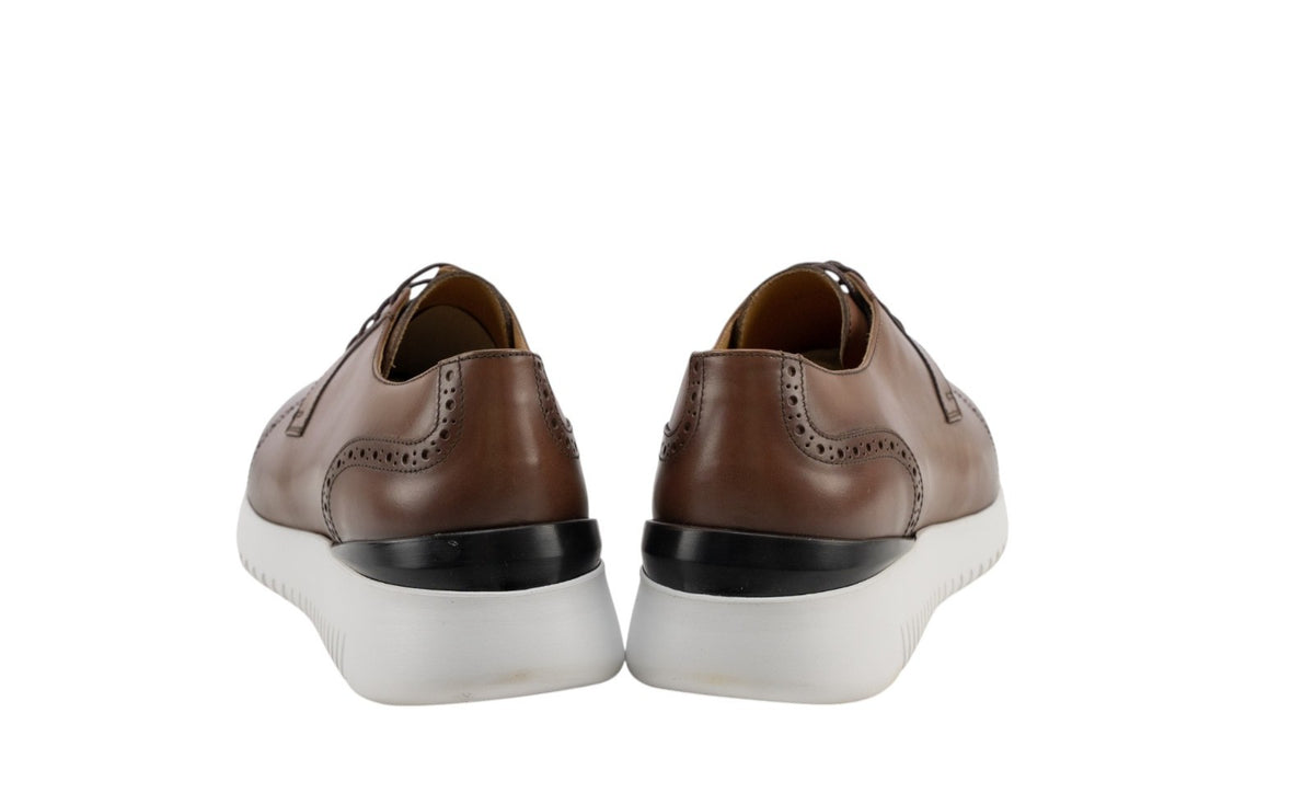 850$ TESTONI 1929 Riace Derby Shoes Burnished Calf Brulee 8 UK / 9 US / 42 IT