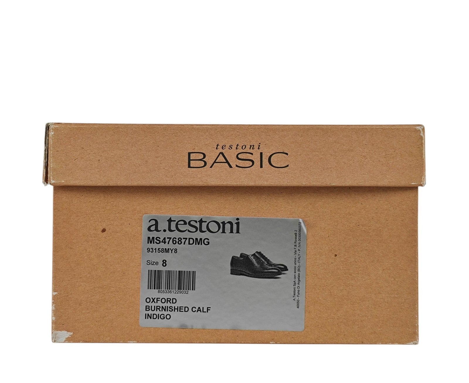 1050$ TESTONI 1929 Oxford Shoes Burnished Calf Indigo 8 UK / 9 US / 42 IT