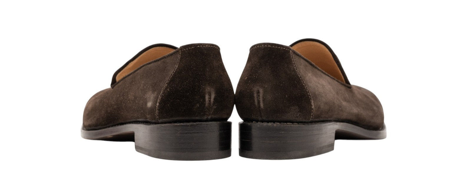 1050$ MARIANO RUBINACCI NAPOLI Slippers Loafers Shoes Dark Brown Suede