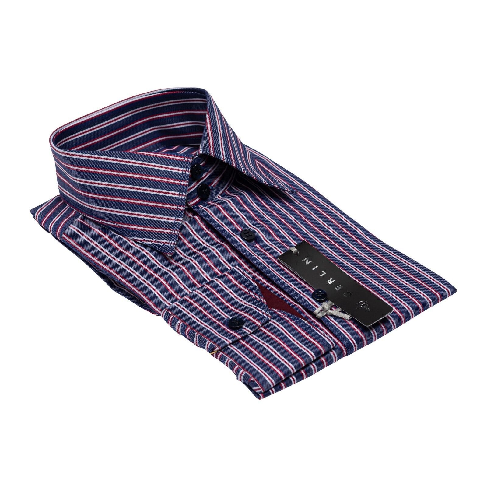 690$ LUXURY GERLIN Shirt Striped ALUMO TWILL Cotton 16 - 41 2Z ZILLI
