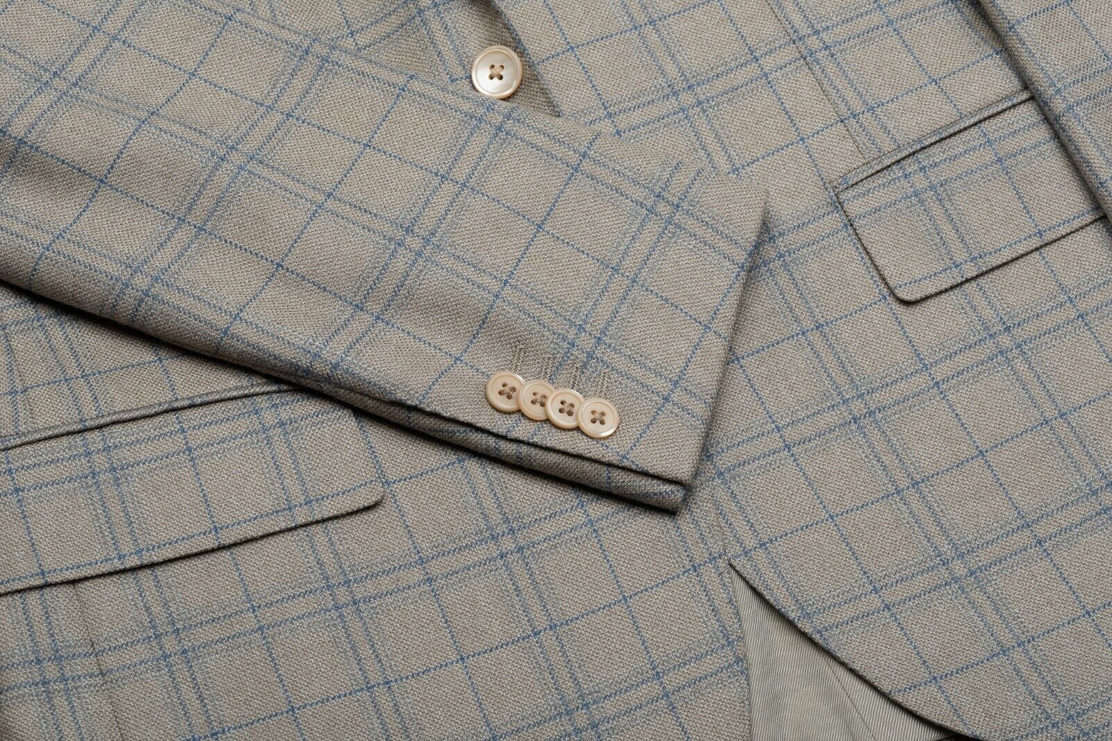 1050$ CORNELIANI Sartorial Jacket Blazer Gray Checks Virgin Wool Regular Fit