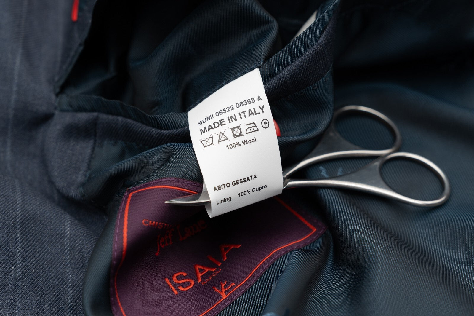 $5900 ISAIA "Made to Measure" Striped Blue Suit Wool 56 US / 66 EU