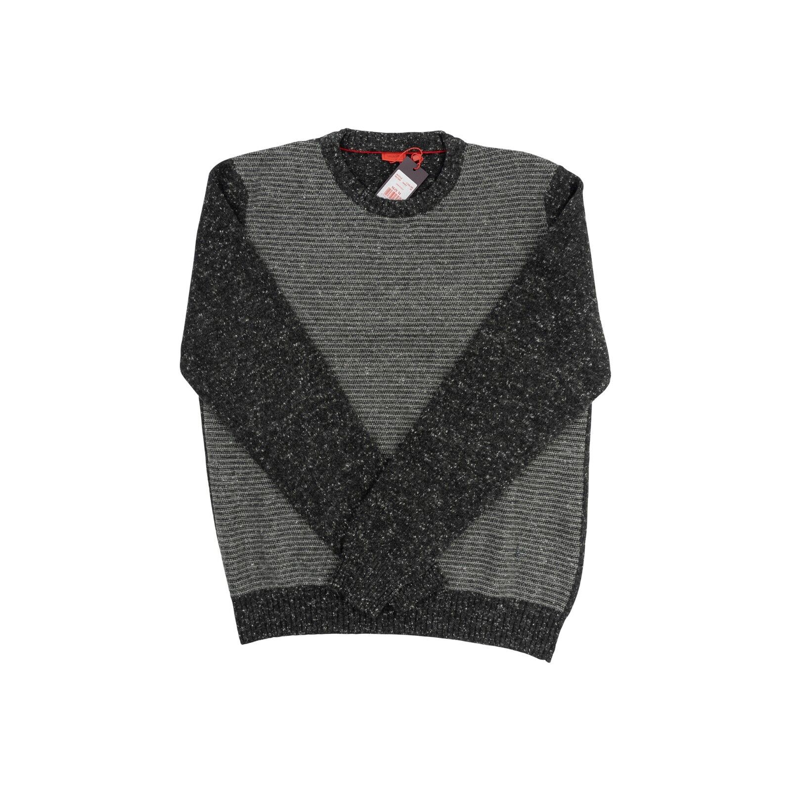 1500$ ISAIA NAPOLI Gray Sweater Crewneck Soft Cashmere Mouline Size M