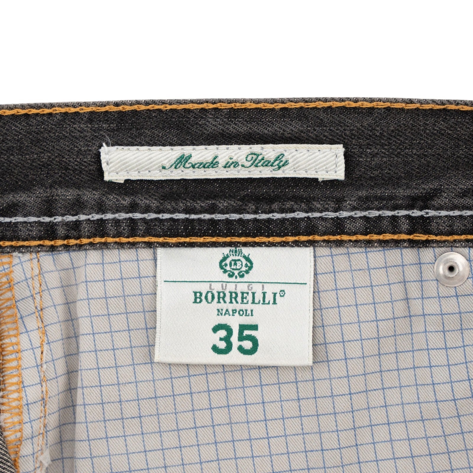 415$ LUIGI BORRELLI NAPOLI Washed Dark Grey Denim Jeans Cotton 35 US / 51 EU