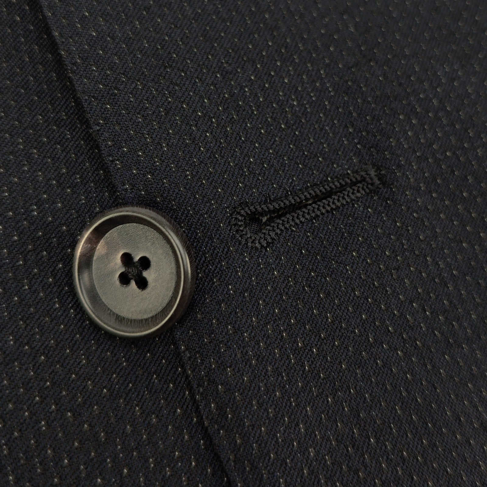 1800$ RAFFAELE CARUSO Blue Navy Suit Super 110s Wool Micro Pattern 40 US 50 IT