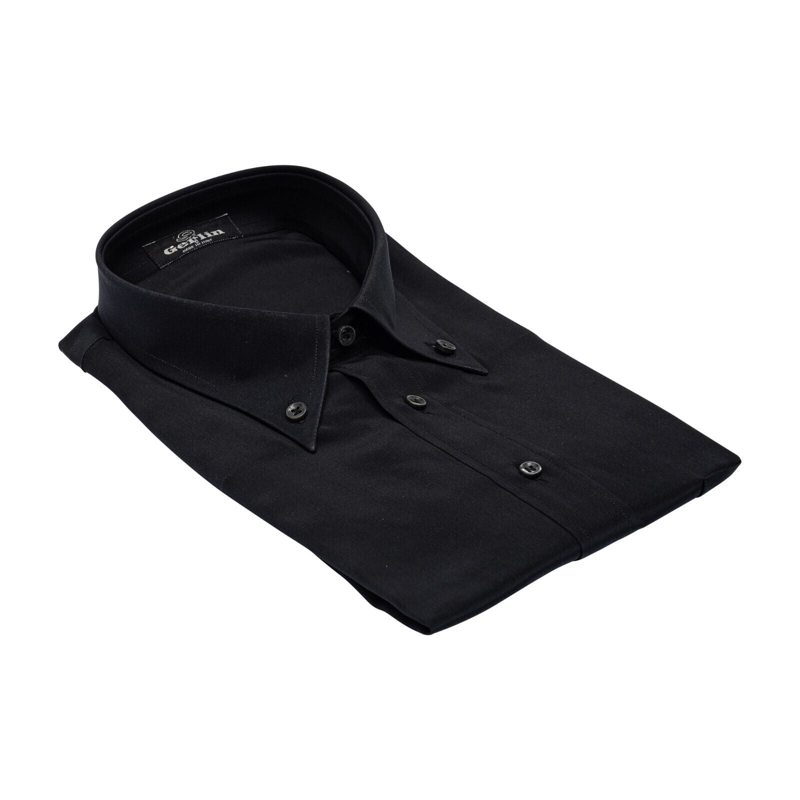 1400$ ITALIAN LUXURY GERLIN Shirt Black 100% Crèpe Silk 1S ZILLI