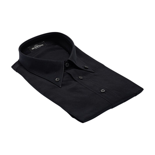 1400$ ITALIAN LUXURY GERLIN Shirt Black 100% Crèpe Silk 1S ZILLI