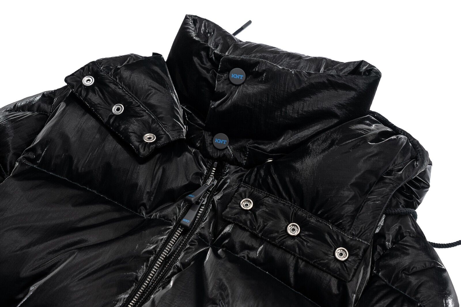 $3900 KITON KNT Black Goose Down Puffer Jacket Coat "Shiny Effect" 38 US / 48 EU