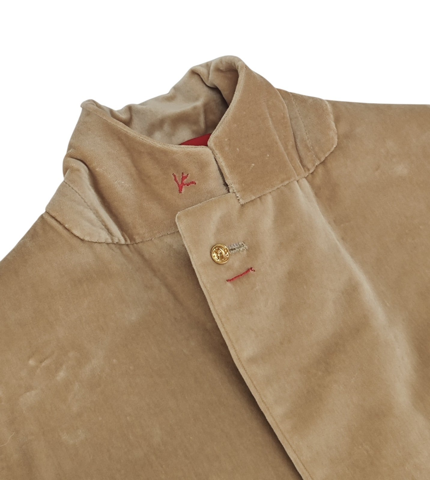 $5400 ISAIA NAPOLI "Amalfi" Champagne Hand Sewn Jacket Sport Coat Velvet Cotton