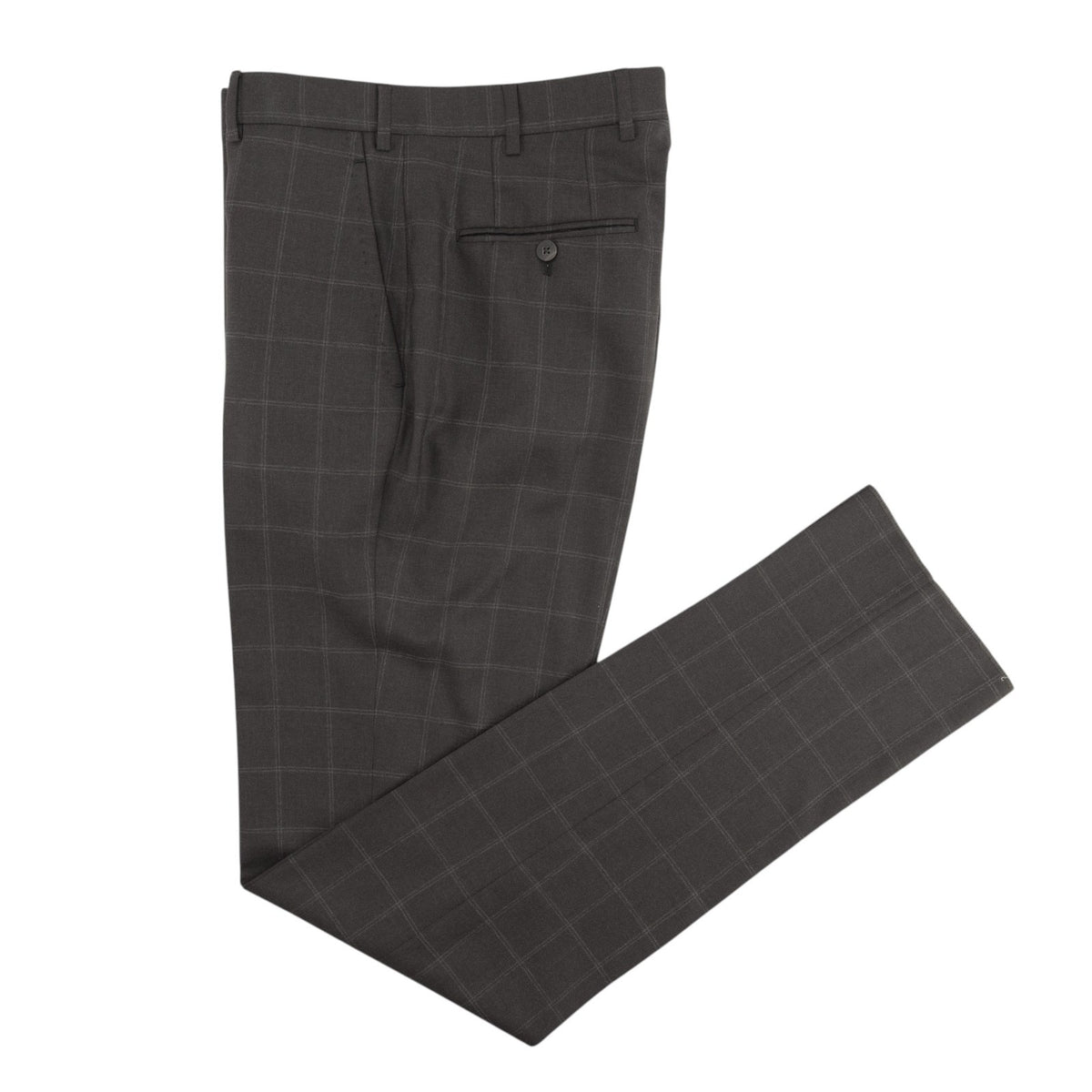 $6850 ISAIA NAPOLI "Gregorio" Dark Gray Suit Hand-Sewn Fine Wool Checks