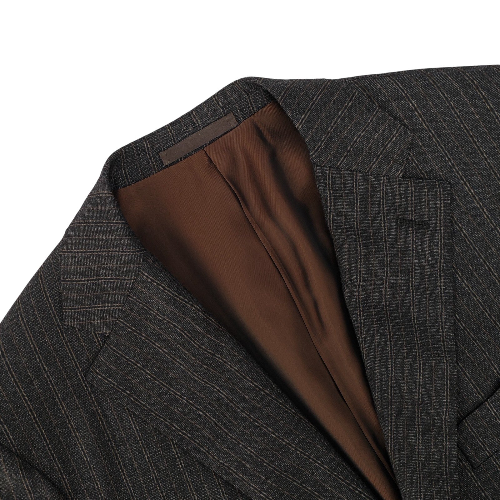 1800$ CARUSO Grey Pinstripe Suit Wool Silk Cashmere Made Italy 40 US / 50 IT