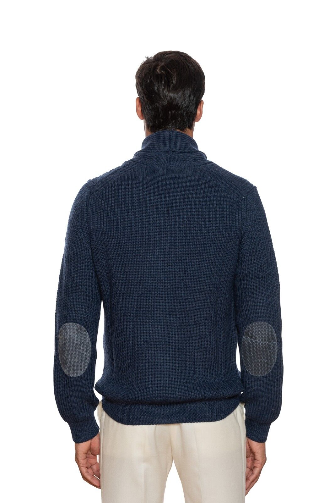 800$ DELLA CIANA CASHMERE Thick Sweater Cardigan Wool Merinos Blue 40 US / 50 EU