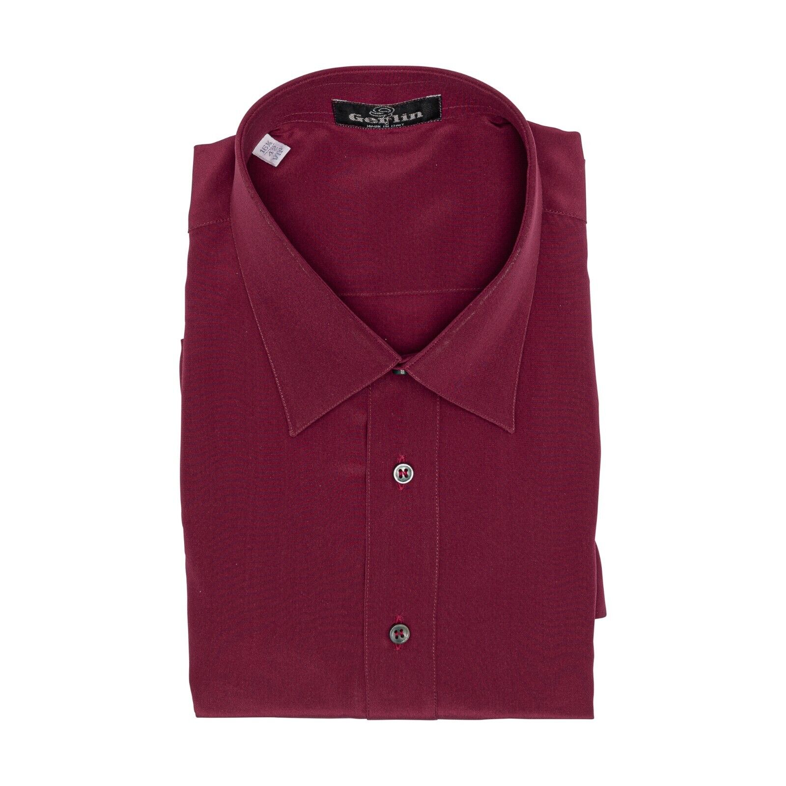 1400$ ITALIAN LUXURY GERLIN Shirt Red Wine 100% Crèpe Silk 1R ZILLI