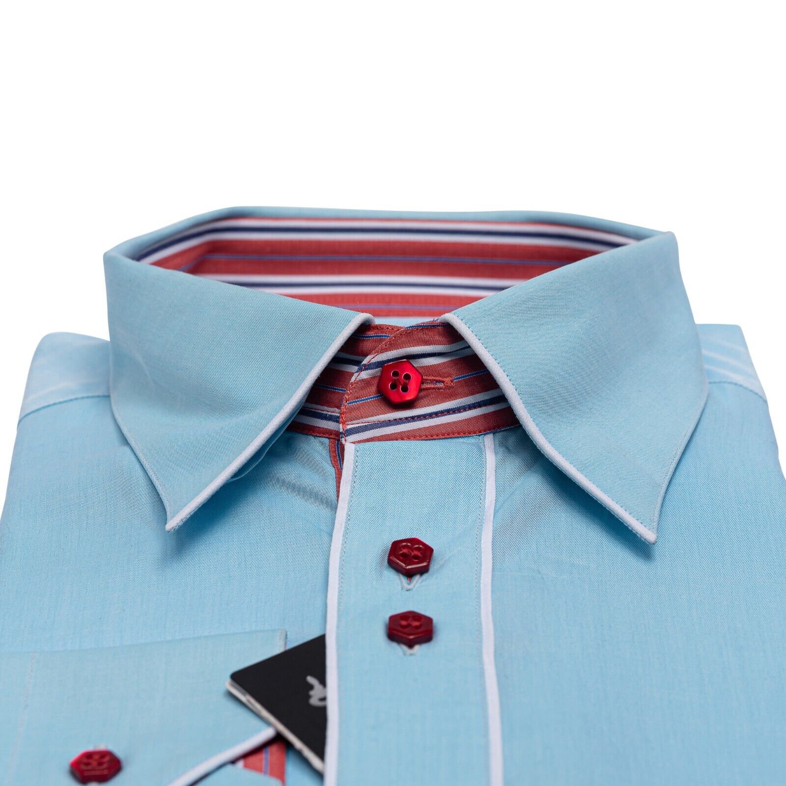 690$ ITALIAN LUXURY GERLIN Shirt Sky Blue Cotton 16 - 41 3U BIJAN