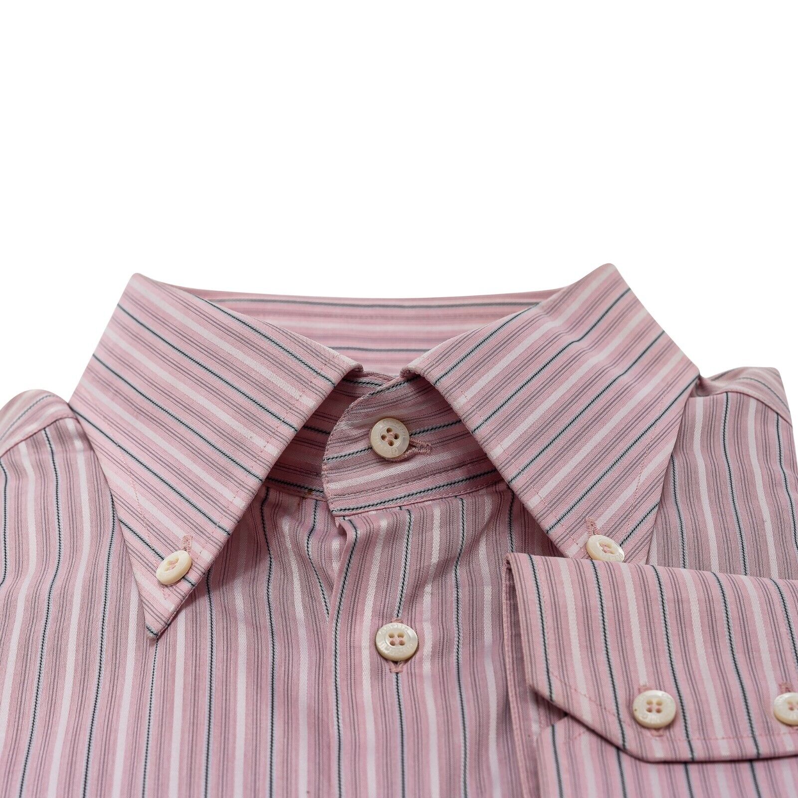 690$ LUXURY GERLIN Shirt Striped Pink ALUMO Cotton 16 - 41 8C BIJAN