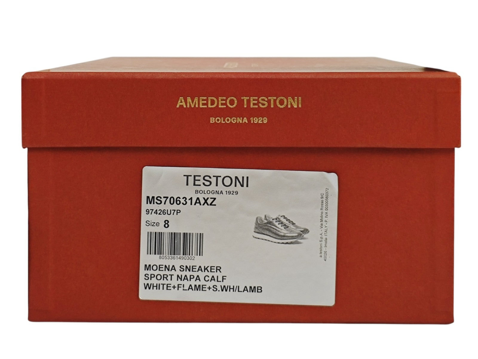 1100$ TESTONI "Moena" Piuma Sneaker Shoes White Calf 8 UK / 9 US / 42 IT