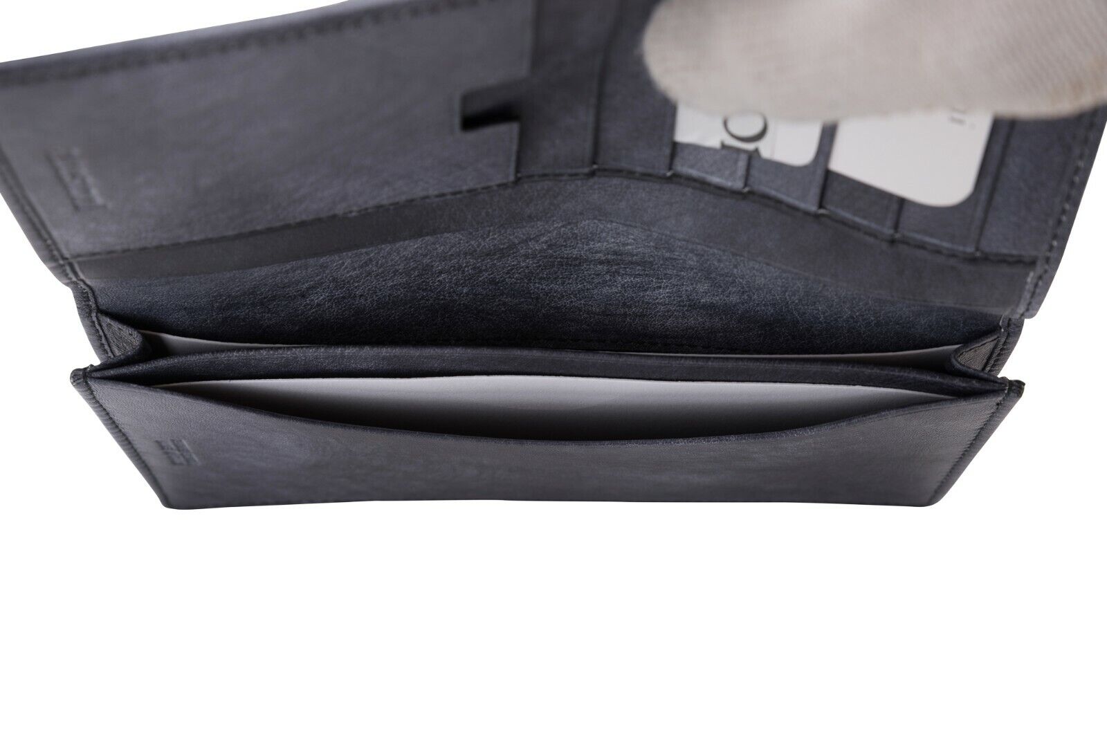 $380 Testoni Bologna Blue Document Holder Long Wallet TAMPONATO Calf
