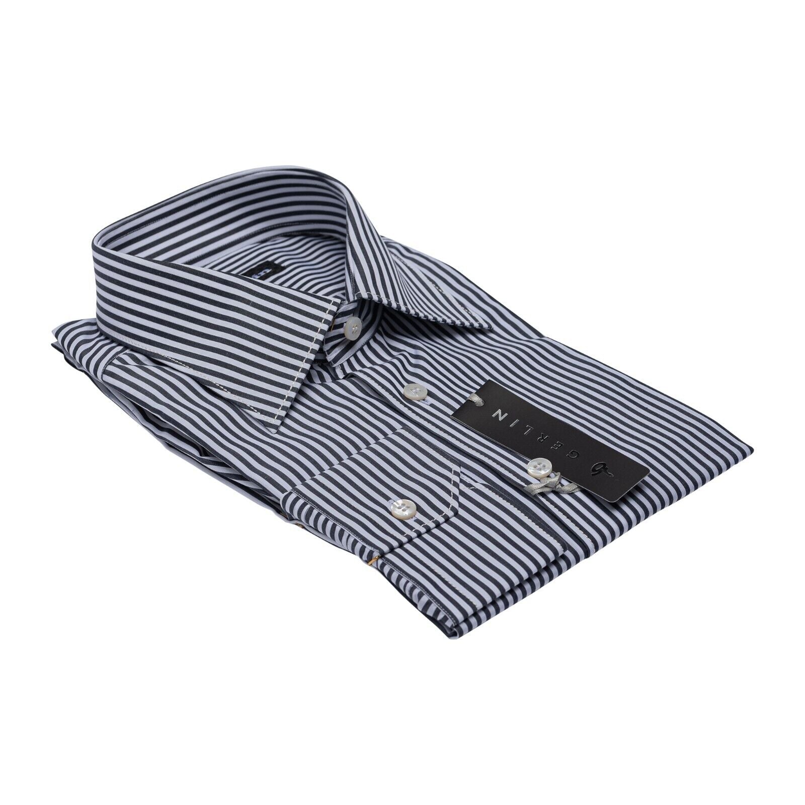 690$ ITALIAN LUXURY GERLIN Shirt Striped Cotton 16 - 41 - 2S BIJAN