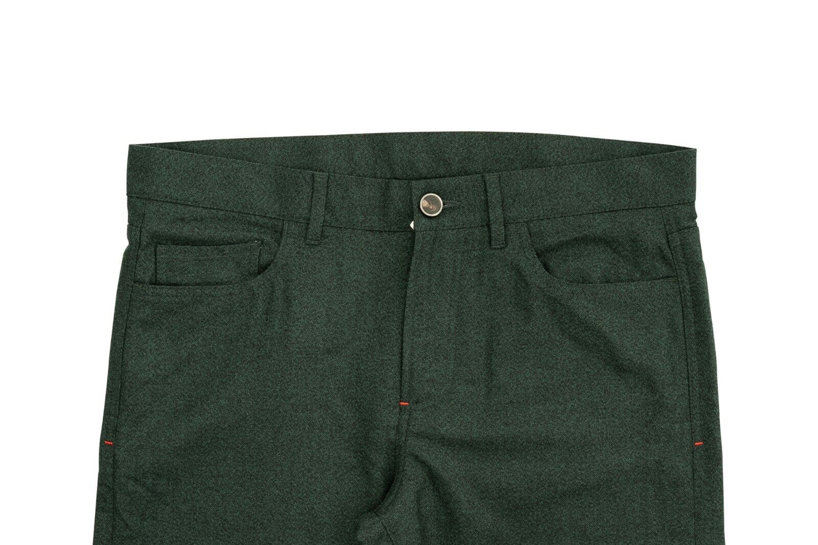 990$ ISAIA NAPOLI Green 5 Pockets Trousers Sport Pant Wool 34 US / 50 EU