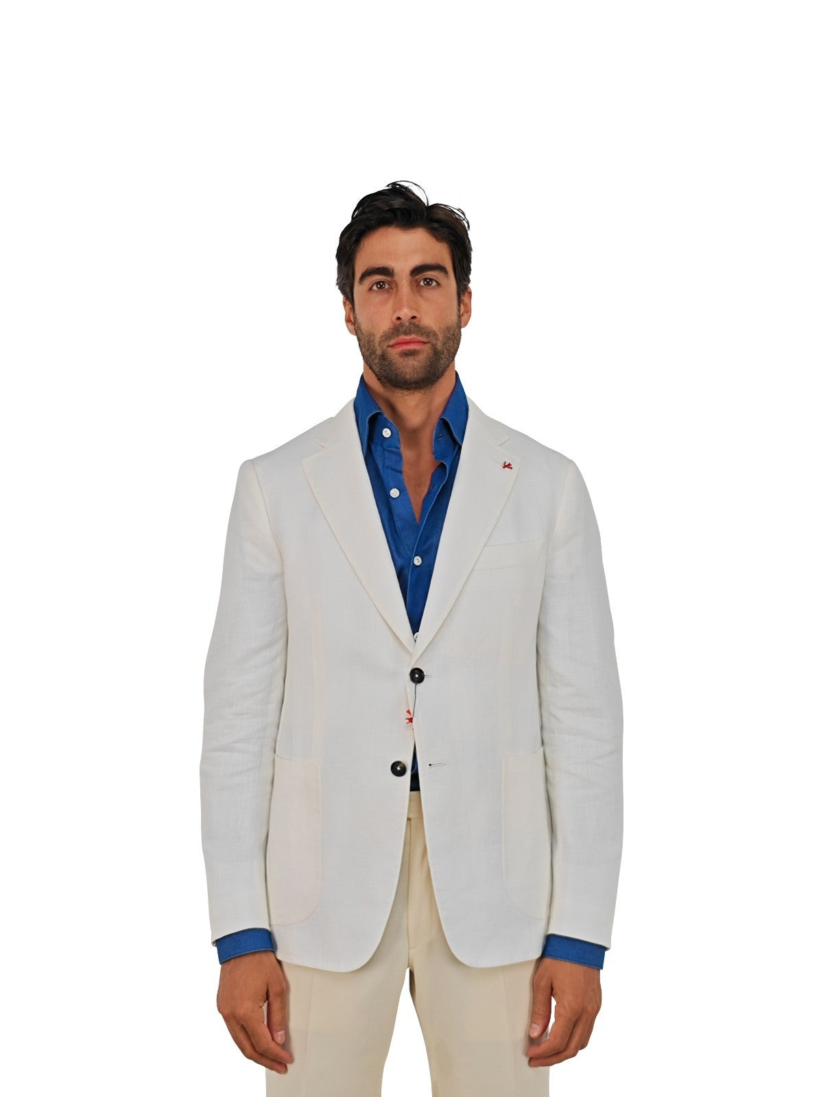 $4200 ISAIA NAPOLI White Jacket Hand-Swen Sport Coat 100% Linen 40 US / 50 EU 8R
